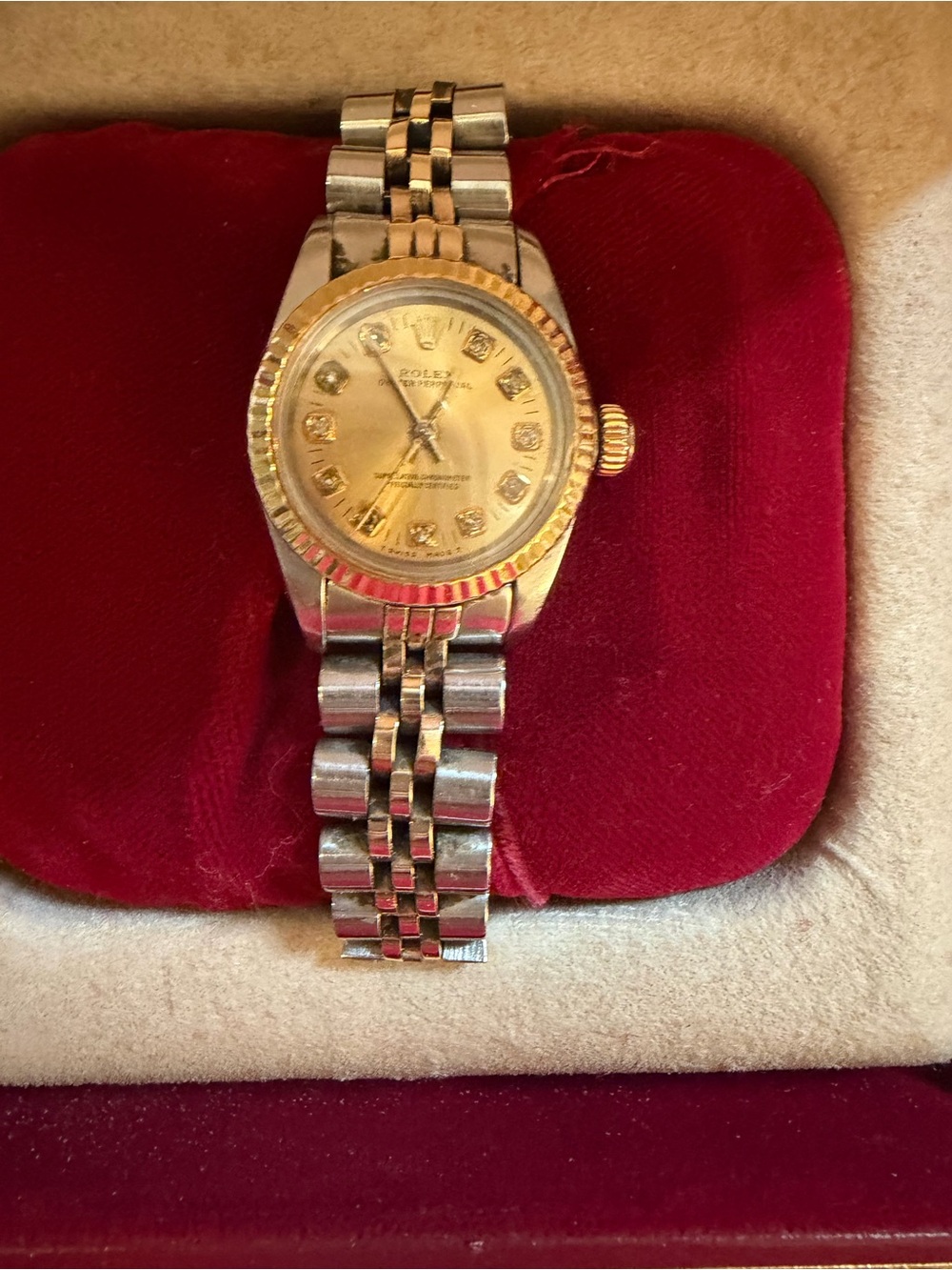 Rolex Women's Two-Tone Gold and Silver Dial Bracelet Watch - Picture 2 of 10